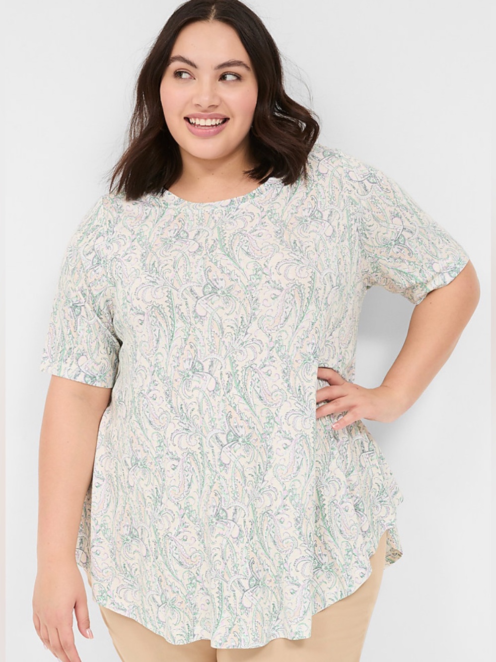 Lane Bryant Max Swing Perfect Sleeve Crew-Neck Tee 26/28